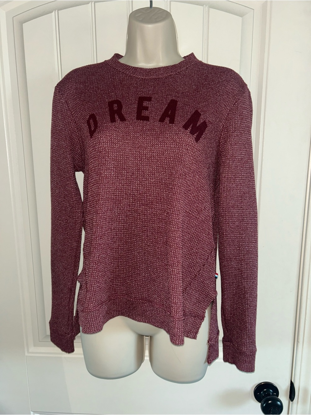 NEW Sol Angeles 'DREAM' Knit Thermal Pullover Sweater - Mauve Sz S